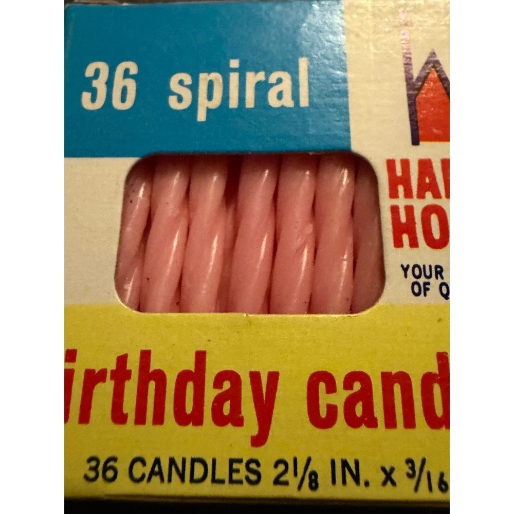 Vintage Happy Home Woolworth Pink Spiral Birthday Candles 36 Count Pack